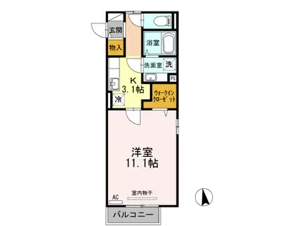 セイリン(1K/2階)の間取り写真