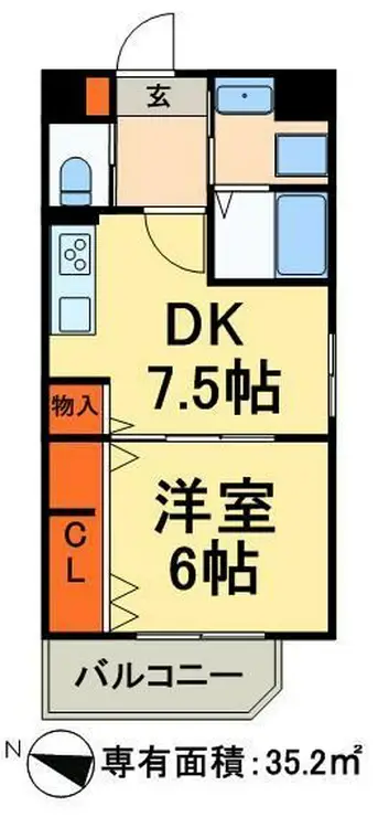 スカイラグーナ 3階階 間取り