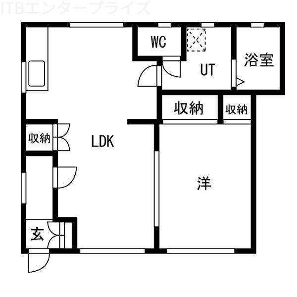 イーストハウス(1LDK/1階)の間取り写真