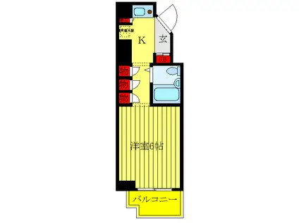 メインステージ王子駅前(ワンルーム/7階)の間取り写真