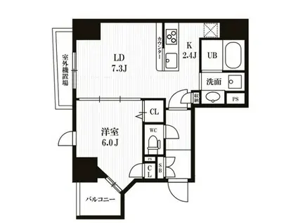 ピークス神田(1LDK/4階)の間取り写真