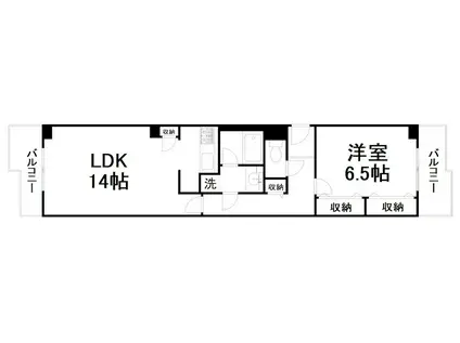 パレロワイヤル聖護院(1LDK/3階)の間取り写真