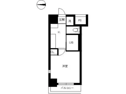 スカイコート大森第5(1K/8階)の間取り写真