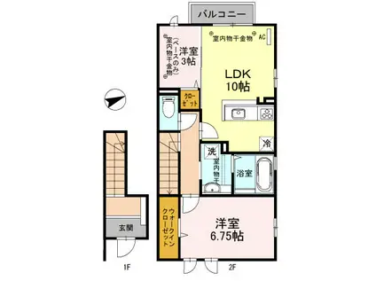 アンフィニ(2LDK/2階)の間取り写真