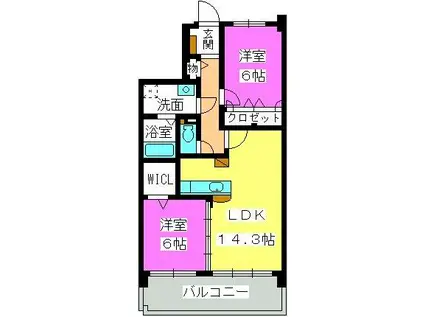 ステラエクレールN棟(2LDK/2階)の間取り写真