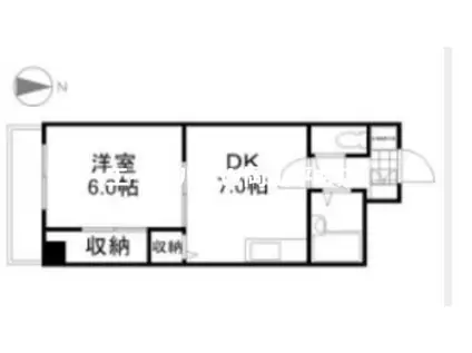 トーコーレジデンス豊成(1DK/5階)の間取り写真