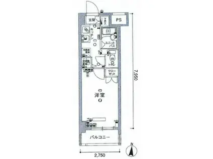 スカイコート文京白山第3(1K/1階)の間取り写真