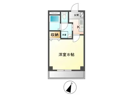 ラルジュ柳森(1K/3階)の間取り写真