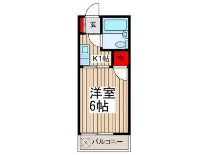 サンハイツ(1K/2階)の間取り写真
