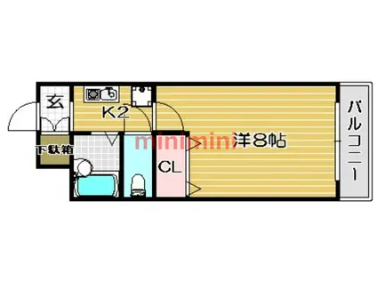 ドミール氷室(1K/3階)の間取り写真