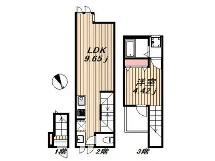 BEテラス学芸大学 203(1LDK/2階)の間取り写真