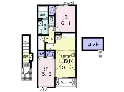 サンフル ブローテ(2LDK/2階)の間取り写真
