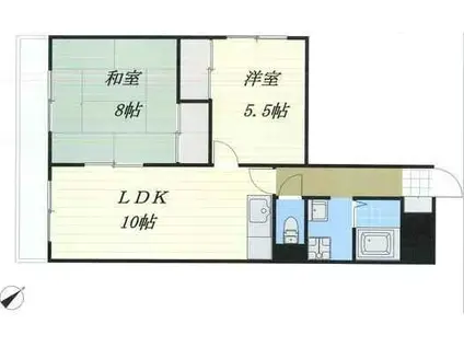 メゾンド山の手(2LDK/2階)の間取り写真