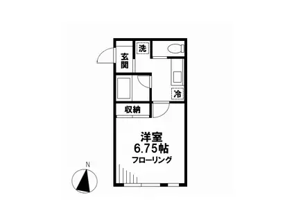 メイ・イースト(1K/1階)の間取り写真