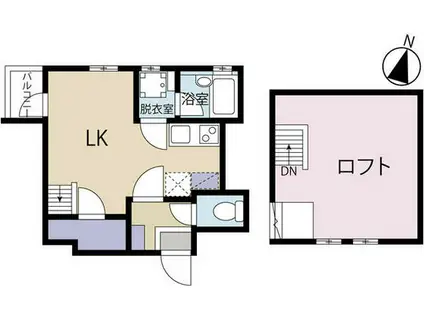 ときわぎ(ワンルーム/2階)の間取り写真