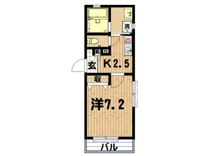 メゾンミント(1K/2階)の間取り写真