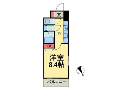 メイクスデザイン茅場町(1K/2階)の間取り写真