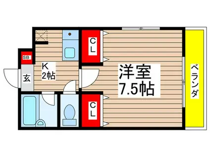 KOBUSHI(1K/1階)の間取り写真