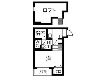 アールグレイス中島町アールグレイスナカシマチ(1K/2階)の間取り写真