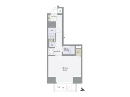 エスコート神田岩本町(1K/9階)の間取り写真