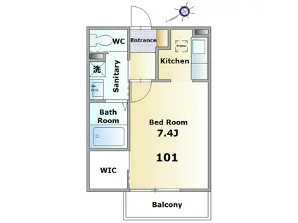 FORTUNA(1K/1階)の間取り写真