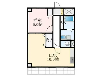 シャルマンヴィラ(1LDK/1階)の間取り写真