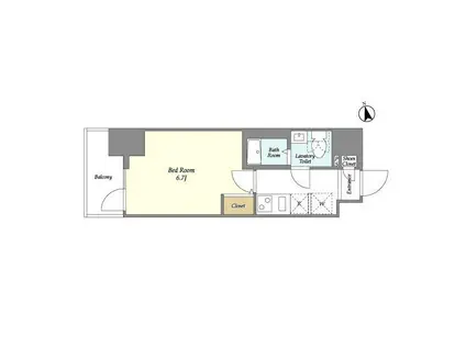 アルファコート四ツ木(1K/4階)の間取り写真