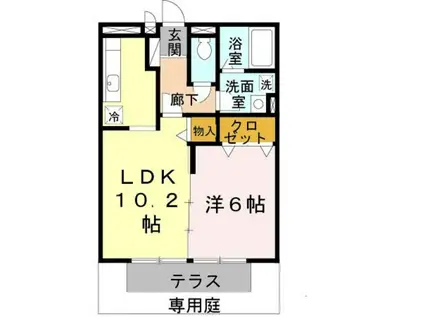 プチ・グリーン(1LDK/1階)の間取り写真