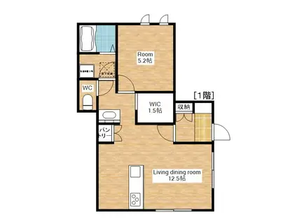 SIPPO米原(1LDK/1階)の間取り写真