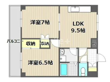 ソフィア今(2LDK/3階)の間取り写真