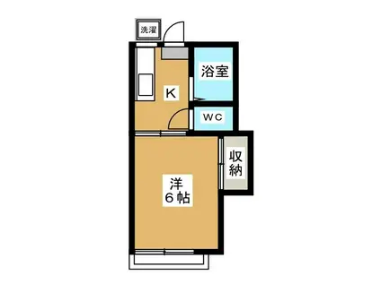 ユースハイツ日野II(1K/2階)の間取り写真