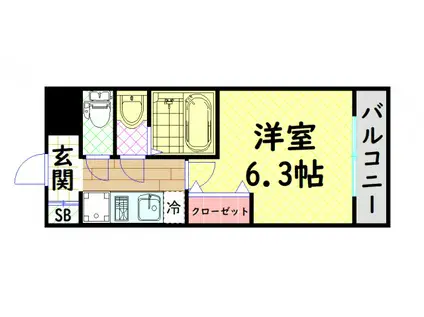 アドバンス大阪ドーム前アヴェニール(1K/2階)の間取り写真