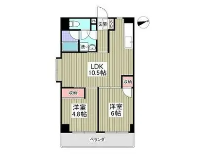 カーサガレリアII(2LDK/3階)の間取り写真