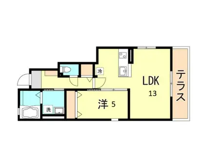 ハイム カルフール(1LDK/1階)の間取り写真