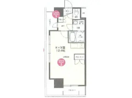 CLUB ORIENT NO72(ワンルーム/10階)の間取り写真