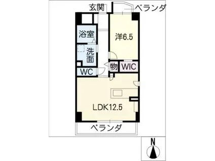 グランコート舞(1LDK/8階)の間取り写真