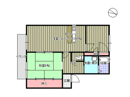 ディアス青山II(2LDK/2階)の間取り写真