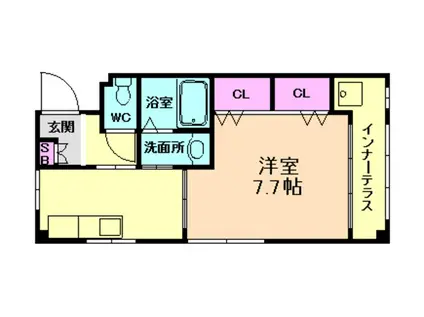 グルーク塚本(1DK/3階)の間取り写真