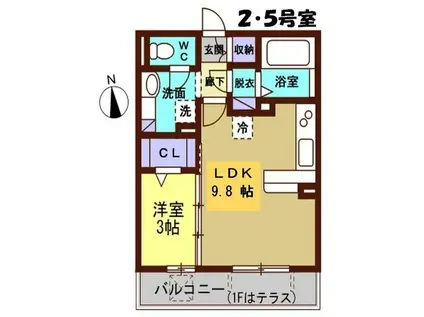 アトリエ ドゥ(1LDK/3階)の間取り写真