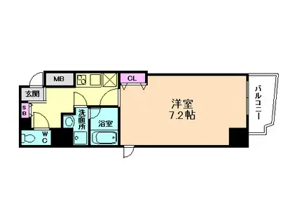 W-STYLE大阪天満宮(1K/12階)の間取り写真