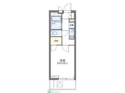 レオパレスオリエンタル(1K/1階)の間取り写真