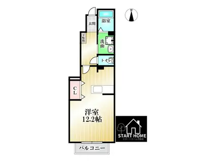 グリーン ビラ B(ワンルーム/1階)の間取り写真