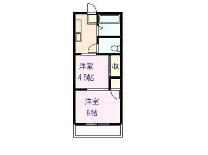 成島ハイツ(2K/1階)の間取り写真