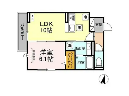 ルリアン西寺尾I(1LDK/1階)の間取り写真