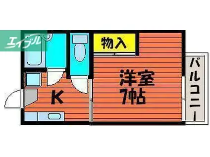 スカイコート(1K/2階)の間取り写真