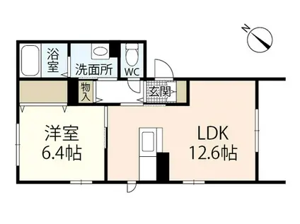ベレオ東海田(1LDK/1階)の間取り写真