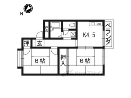 ヴァンベール中村(2DK/2階)の間取り写真