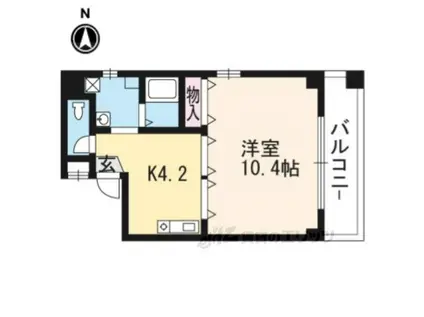 リバーサイド四条縄手(1K/5階)の間取り写真