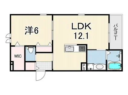 コモド平野(1LDK/3階)の間取り写真