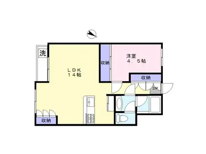 大岡山コーポラス(1LDK/3階)の間取り写真